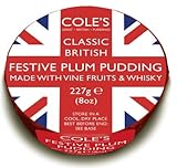  Cole\'s Traditional Christmas Pudding with Whiskey - Union Jack Design - 227g