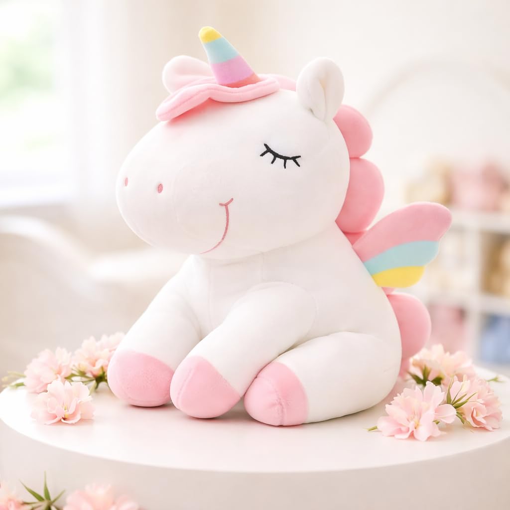 DIKANG Sitting Unicorn Soft Toys for Kids | Soft Toys for Baby Girl | Plush Toys for Baby Boys and Girls | Unicorn Soft Toy for Kids (25CM, Sitting Unicorn)-image-10