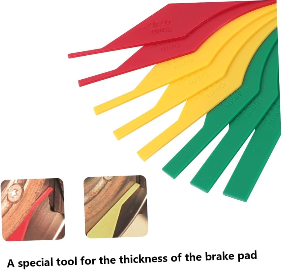 Brake Pad Measuring Tool 8-Piece Set - Precision Brake Gauge Measure Tool for Disc & Lining Thickness, Durable Metal Brake Tech Tool Kit with Depth Gauge & Micrometer for Brakes (Fits All Vehicles)
