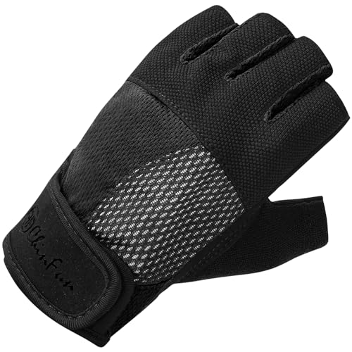 Image of ChinFun Kayaking Gloves 3 /4 Finger - Provide Cushioning and Protection | Resistant Palm and Grip, Easy to Take on and Off, Perfect for Diving, Sailing, Kayaking - Men, Women, Youth