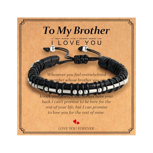 HIMSTORY Gifts for Brother from Sister I Love You Morse Code Bracelets for Men Inspirational Valentines Birthday Gifts for Brother for Sister