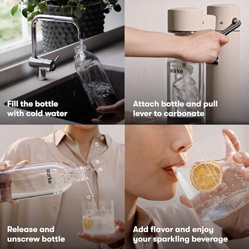 Image of Aarke Carbonator 3 - Premium Sparkling Water Maker, Black Chrome | Stainless Steel, Cordless Soda Maker for Home, Carbonated Water Machine, BPA-free PET Bottle Included