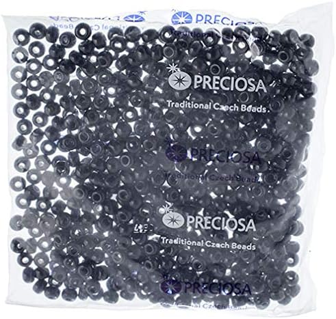 Preciosa Czech Seed Beads 32/0 (8mm) Opaque Black - 250g Bulk Bag Beads for Jewelry Making and Crafts