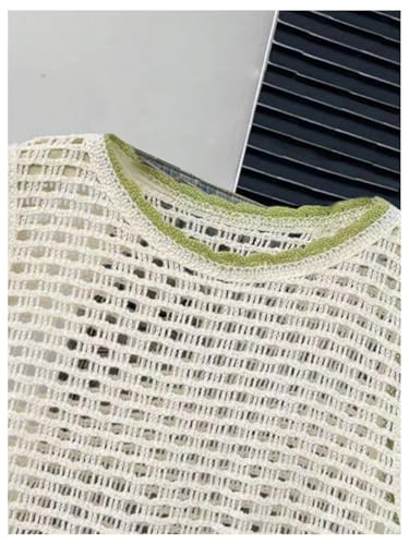 SweatyRocks Women's Floral Hollow Out Crew Neck Sweater Vest Sleeveless Tank Tops Knitwear3