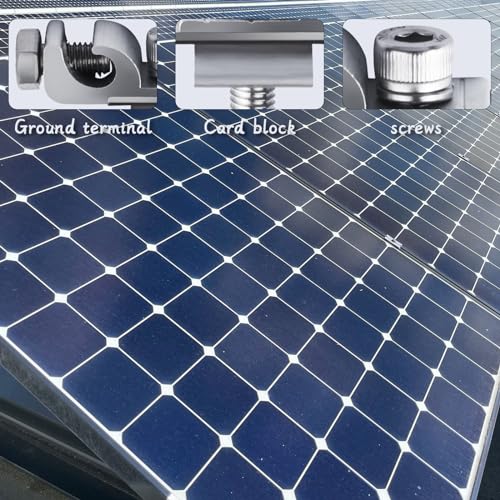 Solarpanel Erdungsklemme, 6 Stück Solarpanel Erdungsclips, pv erdungsklemme, Solar Panel Endklemme Montagehalterungen Klemmen, Photovoltaik Erdungsösen Befestigungen