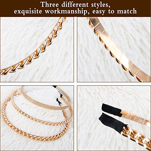 6 STKS Haar Hoepel Bands Alice Bands Hoofdband Gouden Ketting Haarband Skinny Hoofdbanden Vintage Metalen Hoofdband voor… - Image 5