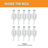 Vista 2 de Fastrack Esclusas para fermentar Airlock de burbujas para hacer vino y hacer cerveza Esclusa de aire en forma de S sin BPA utilizada