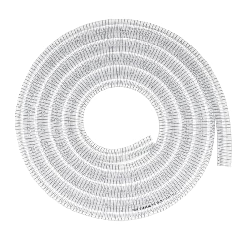 Geowaky Steel Wire Hose 1-1/4id x 10ft Flexible Suction Hose PVC Reinforced Tubing Heavy Duty Clear Vinyl Vacuum Line Tubing High Pressure Drain Hose