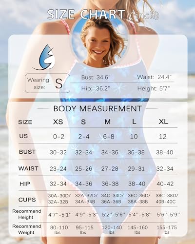 Image of Jolefille Womens One Piece Swimsuit Tummy Control Modest Bathing Suit Teen Girls Swim Suit Cute Floral Swimwear