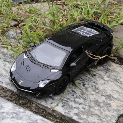 Image of 1:32 Scale Lamborghini LP750 Model Diecast Metal Pullback Toy car with Openable Doors & Light, Music Boys car for Kids Best Toys Gifts Toys for Kids (Black)
