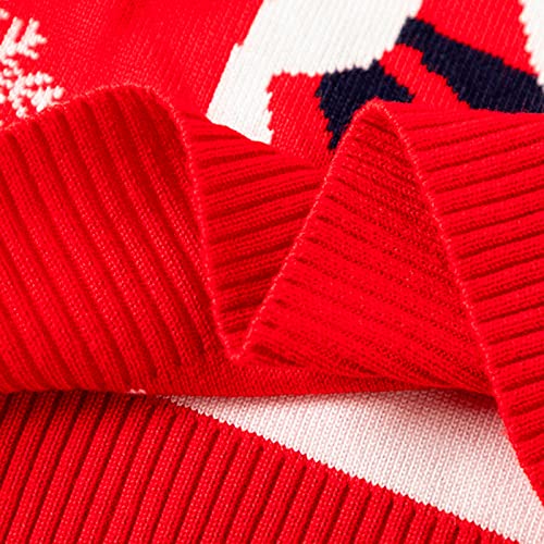 Toddler Boys Girls Christmas Sweater Long Sleeve Crewneck Knitted Pullover Snowman Print Stylish (Red, 6-7 Years)3