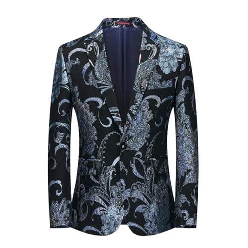 Print Slim Fit Blazer Men Formal Business Suit Coat Groom Wedding Suit Jacket4