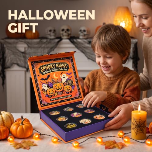 9PCS Halloween Coin Pack Party Favors Supplies Metal Coin with Storage Case - image 3