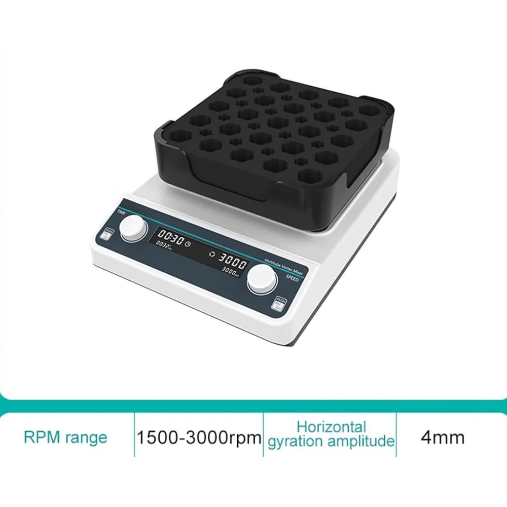 Vortex-Shaker für Labor, einstellbare Geschwindigkeit 1500–3000 U/min, 4 Module Mischmaschine, 1,5 ml bis 50 ml Kapazität, Timer 1 min-8 Stunden für effizienten Laboreinsatz