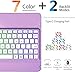 Keyboard Case for iPad 9th,7 Color Backlight iPad Keyboard for 10.2-inch 9th /8th /7th /Air 3/Pro 10.5-inch,360° Rotatable Protective Cover with Apple Pencil Holder(Purple)