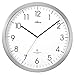 Produktbild Analoge Funk-Wanduhr rund mit Metallrahmen, Modell Atlanta 4382/4, zeitgemäße Optik mit Strichskala und arabischen Zahlen, ideal im Büro, Arbeitszimmer, Wartezimmer oder Küche