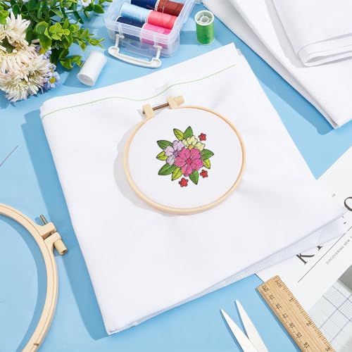 Image of BENECREAT 18CT Cotton Cross Stitch Fabric, 40x20 Inch Aida Cloth 18 Count Embroidery Cloth for Craft Embroidery, Handmade Needlework, DIY Handicrafts, 0.5mm Thick
