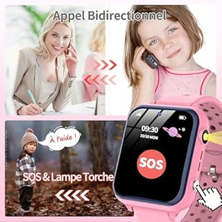 POKUJNFY Montre Connectée Enfant pour Garçons Filles - Appel Téléphone SOS 16 Jeux Caméra Vidéo Lecteur MP3 Musique Calculatrice Réveil - Numérique Montre Enfant