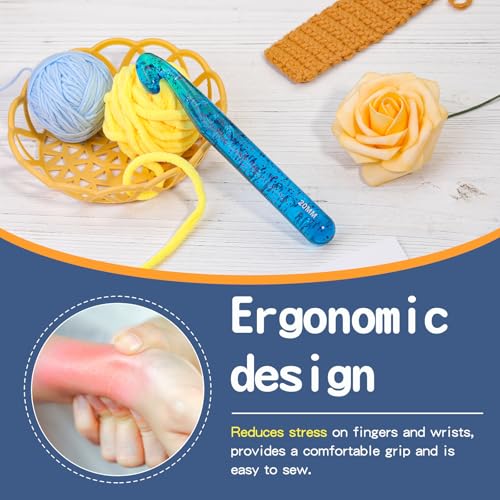 Image of QMNNMA 20 mm Crochet Hook, Large Crochet Hooks for Chunky Yarn | Big Crochet Hooks, Jumbo Crochet Hooks, Giant Crochet Hook, Ergonomic Knitting Needles Crochet Needle for Beginners