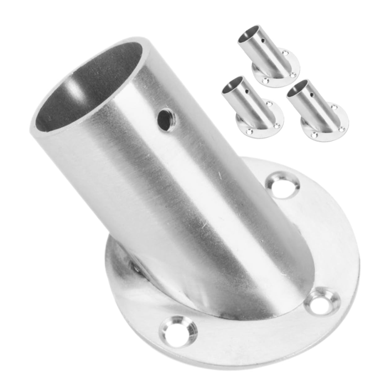 BUGUUYO 4pcs Stainless Steel Closet Rod Flange Support Brackets Wardrobe Pole Holders for Secure Closet Organization and Versatile Rail Compatibility