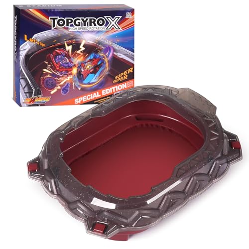 BGOVTAPO X Battling Stadium Only, Spinning Tops Battle Arena with Acceleration Track & Anti-Fly Roof, Durable ABS Construction, Compatible with X Spinning Top Toys Gift for Boys Girls 6+