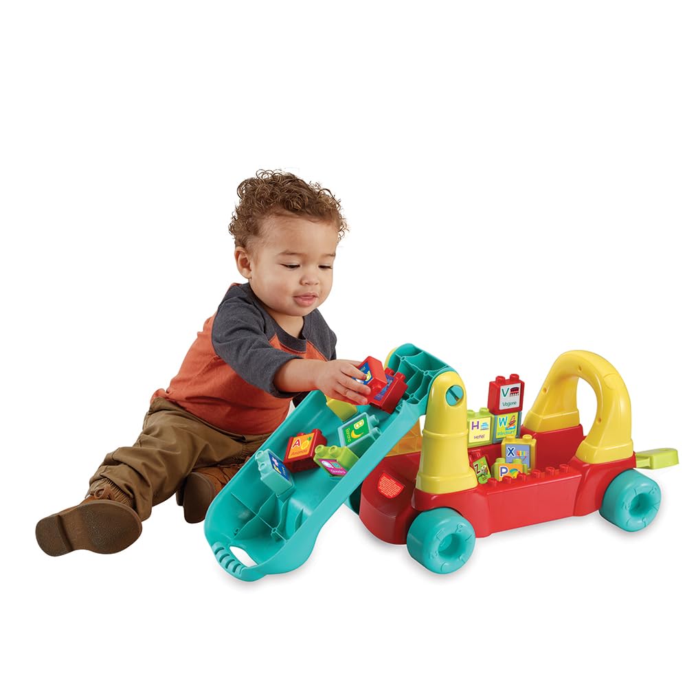 VTech Edo, Maxi Tren para Montar a Caballo, Tren eléctrico y Juguete multiactividad 7 en 1, Juego de Formas con más de 270 Sonidos, melodías y Bloques educativos, Idioma Italiano, Pilas Incluidas,