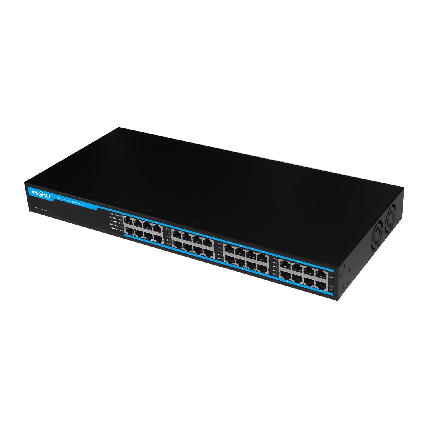 16 Port 802.3at 10G PoE+ Injector, 16 Port 30W PoE+@250W, 1G/2.5G/5G/10Gbps PoE+ Midspan(Model:PE916R-10G-AT-250W)