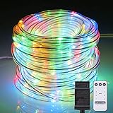 B-right LED Rope Lights Outdoor, 72ft 200 LED String Lights Plug in Remote Dimmable 8 Modes Waterproof Indoor Outdoor Rope String Lights for Tree Patio Garden Fence Roof Decoration (Multi-Color)