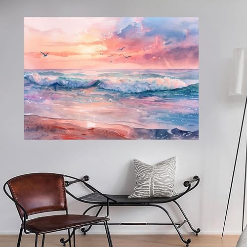 Art tableaux decoration murale paysage marin abstrait en impression sur toile légère - 2