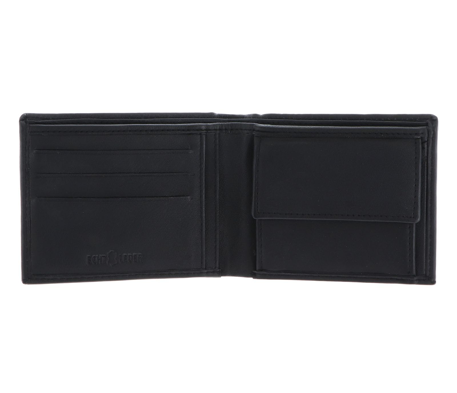 H.I.S Leder Geldbörse Wallet Black schwarz