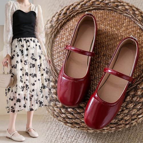Women's Classic Fashion Round Head Soft Flat Mary Jane Shoes Minimalist and Comfortable Ballet Flat Shoes with Buckles2