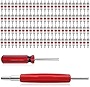 Tire Valve Core, Valve Stem Core Part Replacement, Valve Stem Removal Tool, 100PCS Valve Cores, Dual Single Head Valve Core Remover for Automobile Tire Stem Core Remover Installer Repairer