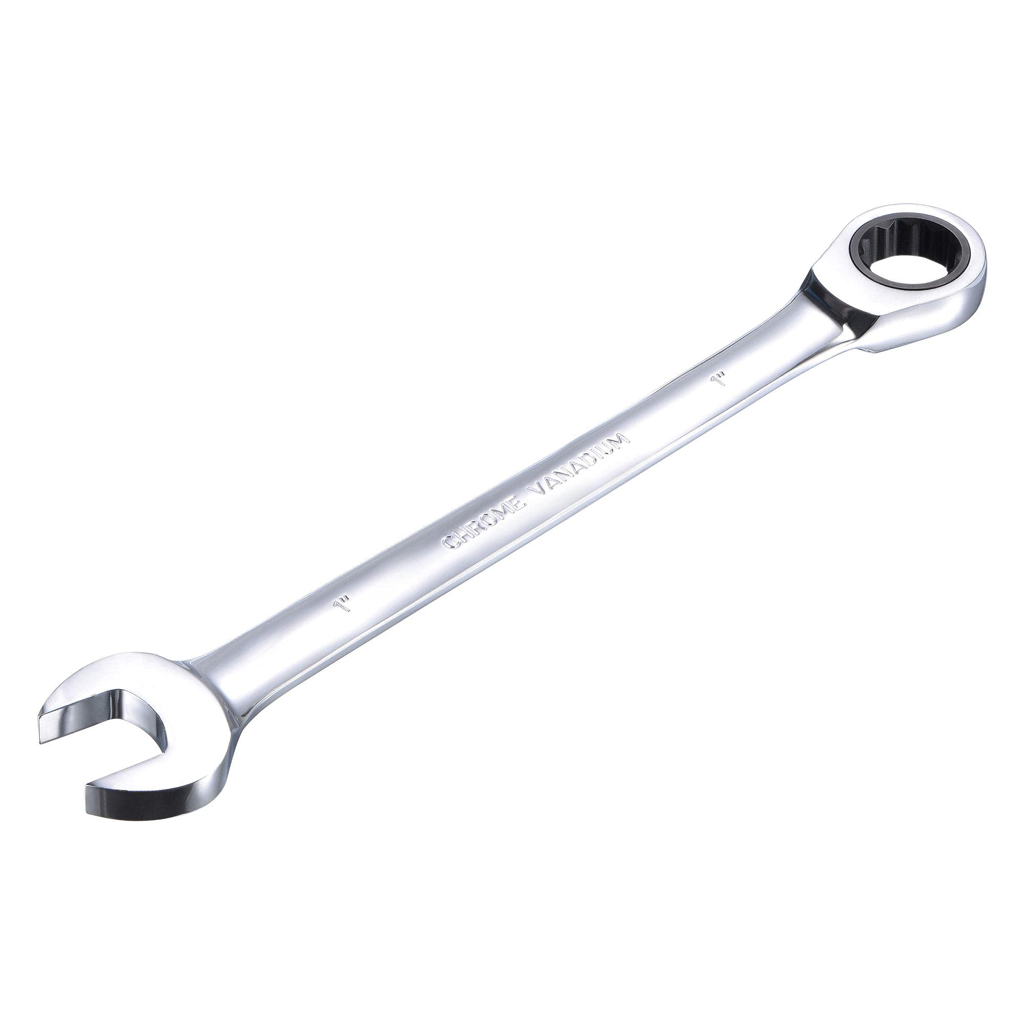 sourcing map 1 Inch Ratcheting Combination Wrench SAE 72 Teeth 12 Point Ratchet Box Ended Spanner Tools, Cr-V