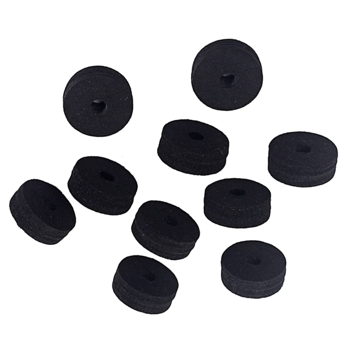 BESPORTBLE 10PCS Felt Washers for Guitar Strap Buttons Durable Black Cymbal Pads Accessory for Drums and Percussion Instruments Strong Buffer to Protect Finish