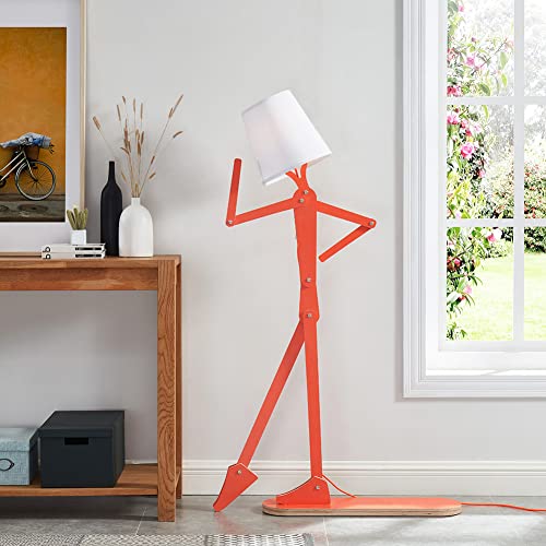 Hroome Cool Tall Floor Lamp For Bedroom & Living Room - Unique Corner Decorative Reading Standing Light Wood Creative Swing Arm Design Gift For Kids/Boys/Girls, Home, Farmhouse - Bulb Included #TOP6