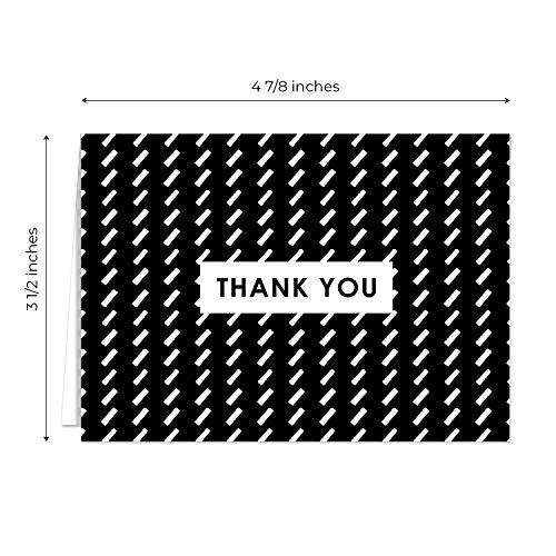 Modern Black And White Thank You Notes / 24 4 7/8" x 3 1/2" Cards With White Envelopes/Chic Design Gratitude Note Cards - Image 6