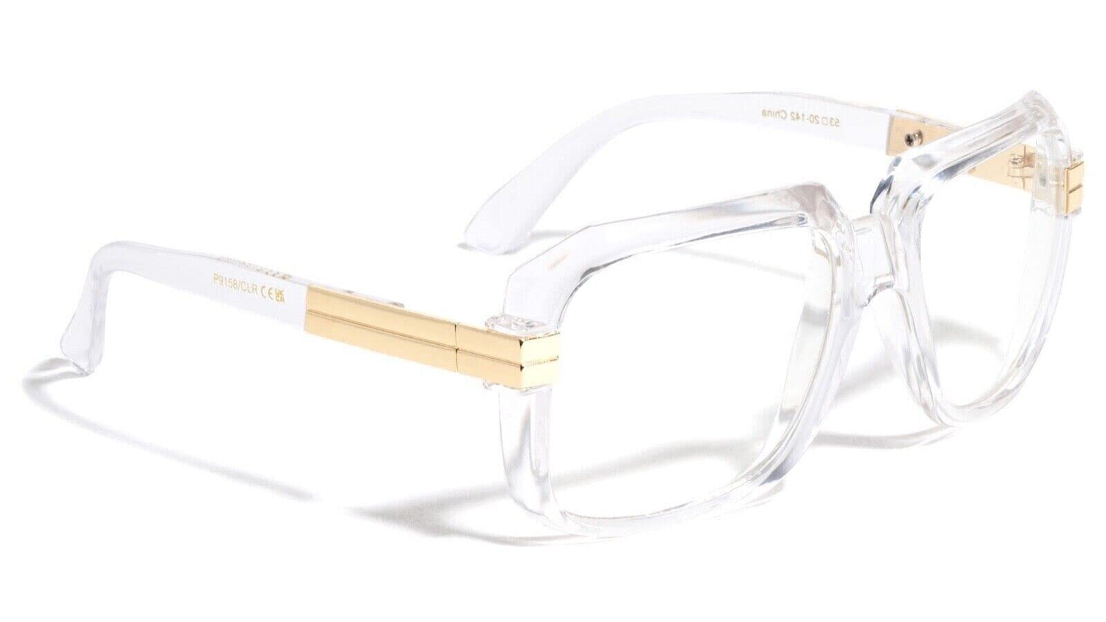 DweebzillaGazelle Emcee Oversized Square Sunglasses w/Clear Lenses