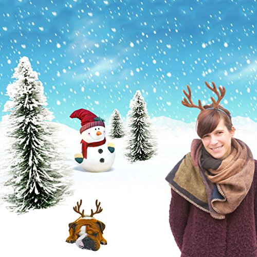 Oblique Unique® Rentier Geweih auf Haarreif I Elchgeweih I Rehkostüm I Fasching Karneval Party Verkleidung