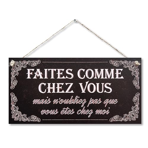 CARISPIBET Faites comme chez vous! enseignes pour la maison bienvenue décoration ornement à suspendre décor d'interieurs 15 x 30 cm