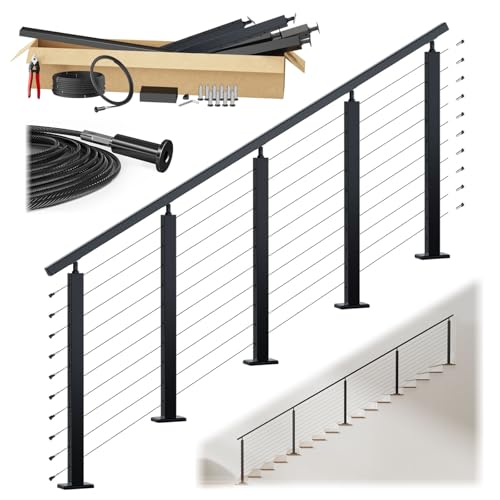 Muzata 12-16ft 36 Inch Black Surface Mount Pre-Crimped Complete