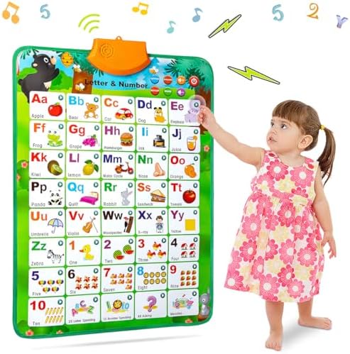 Educational Toys for 2 Year Old,ABC Learning for Toddlers,Interactive Alphabet Wall Chart 2 3 4 5 Year Old Boy Girl Gifts,Toddler Toys 2 Year Old,Toddler Preschool Learning Toys