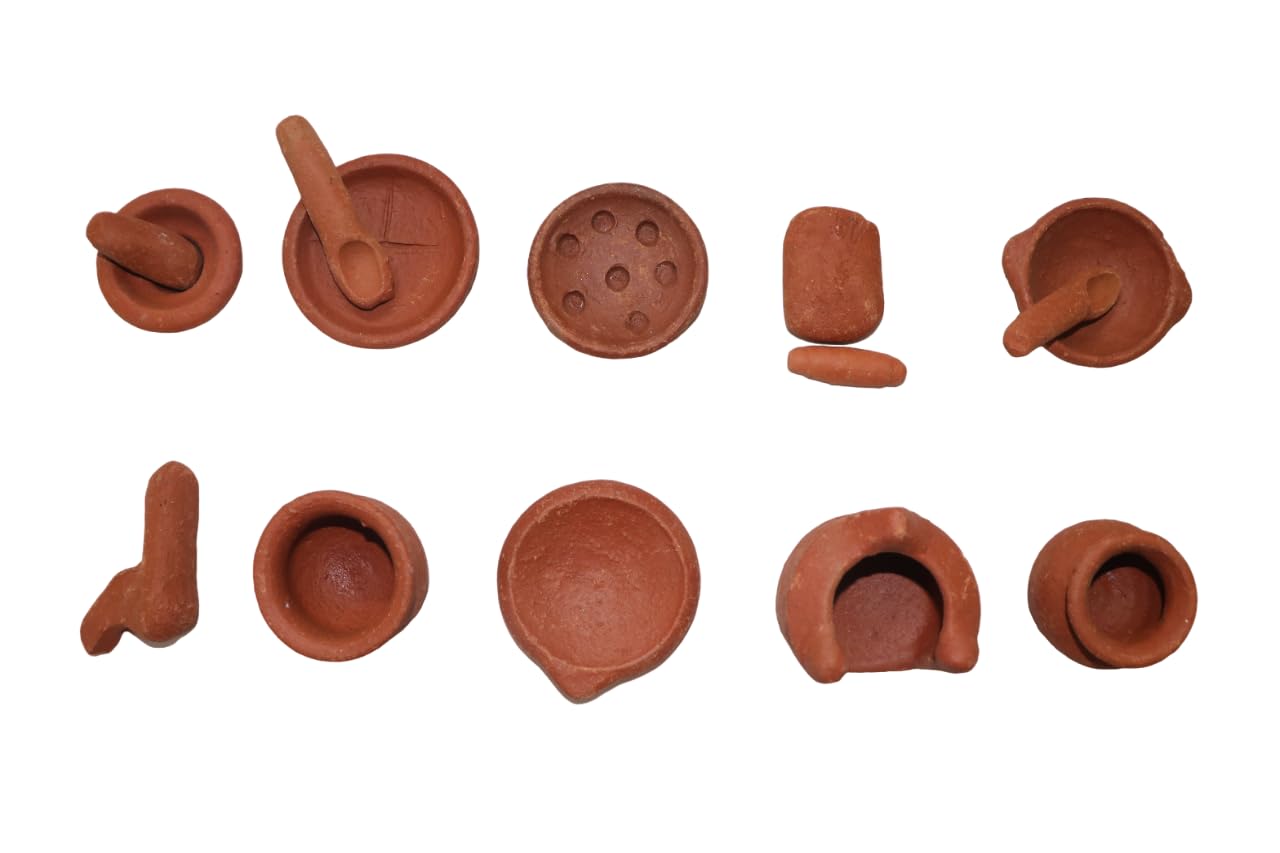 Terracotta Spot Clay Kitchen Miniature Set Cooking Play Set