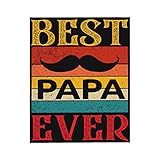 DOINBEE Best Papa Ever Blanket Dad Beard Colorful Stripe Throw Blankets for Men Father Dad Birthday,