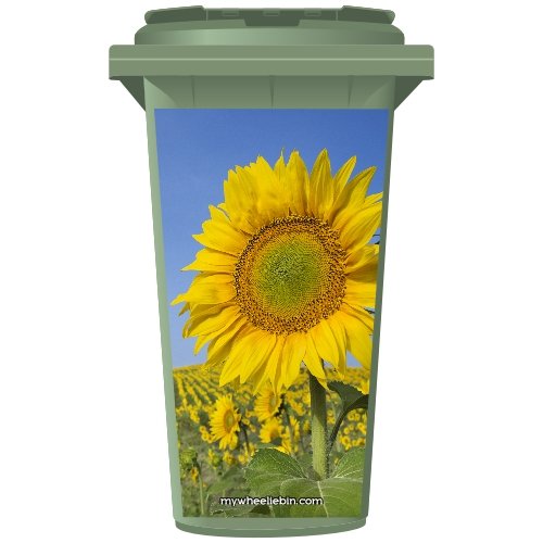 Sunflower In A Field Wheelie Bin Sticker Panel Large