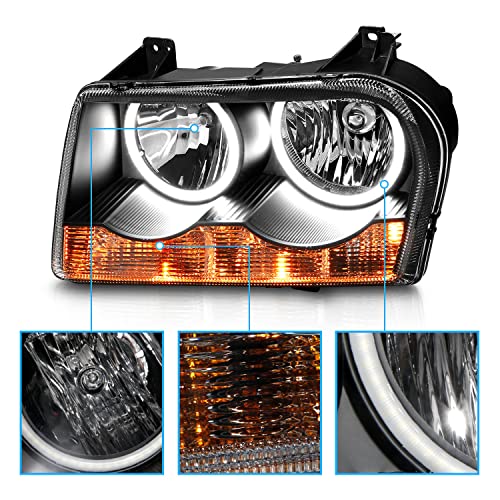AmeriLite Dual LED Halo Headlights for 2005-2010 Chrysler 300 - Image 4