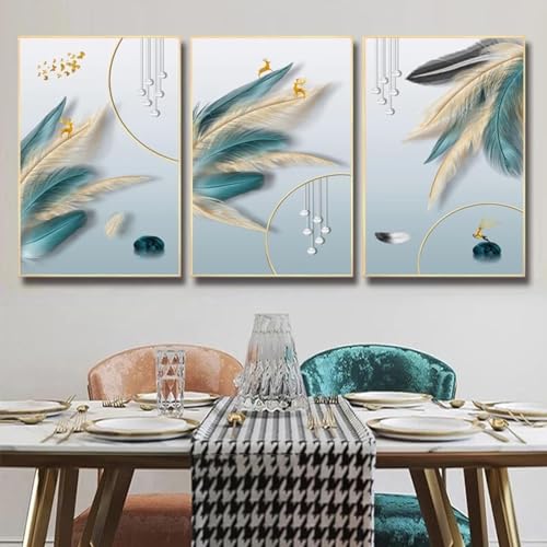 Impressions sur toile abstraites pour grand salon moderne chic