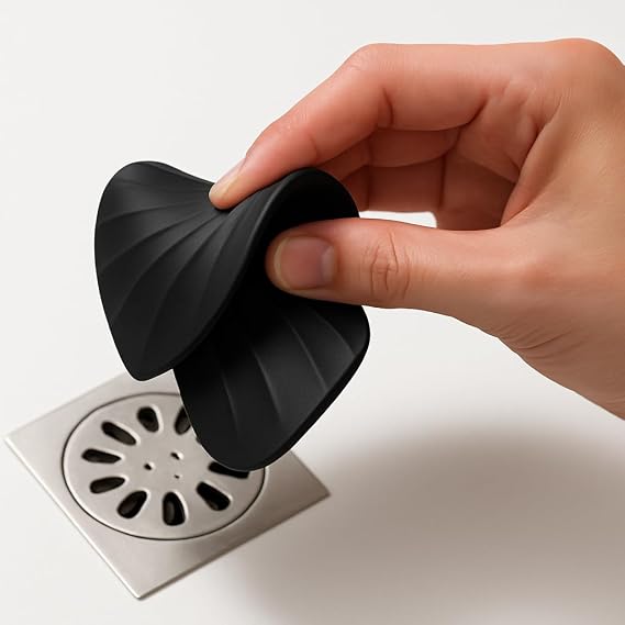 Omilife Odor and Insect Preventive Drain Cover | Silicone Drain Plug, Expense Protective Stopper | Compatible Water Leak Proof Drain Plug for Bathroom, Kitchen, Balcony, Sink Marine Shell