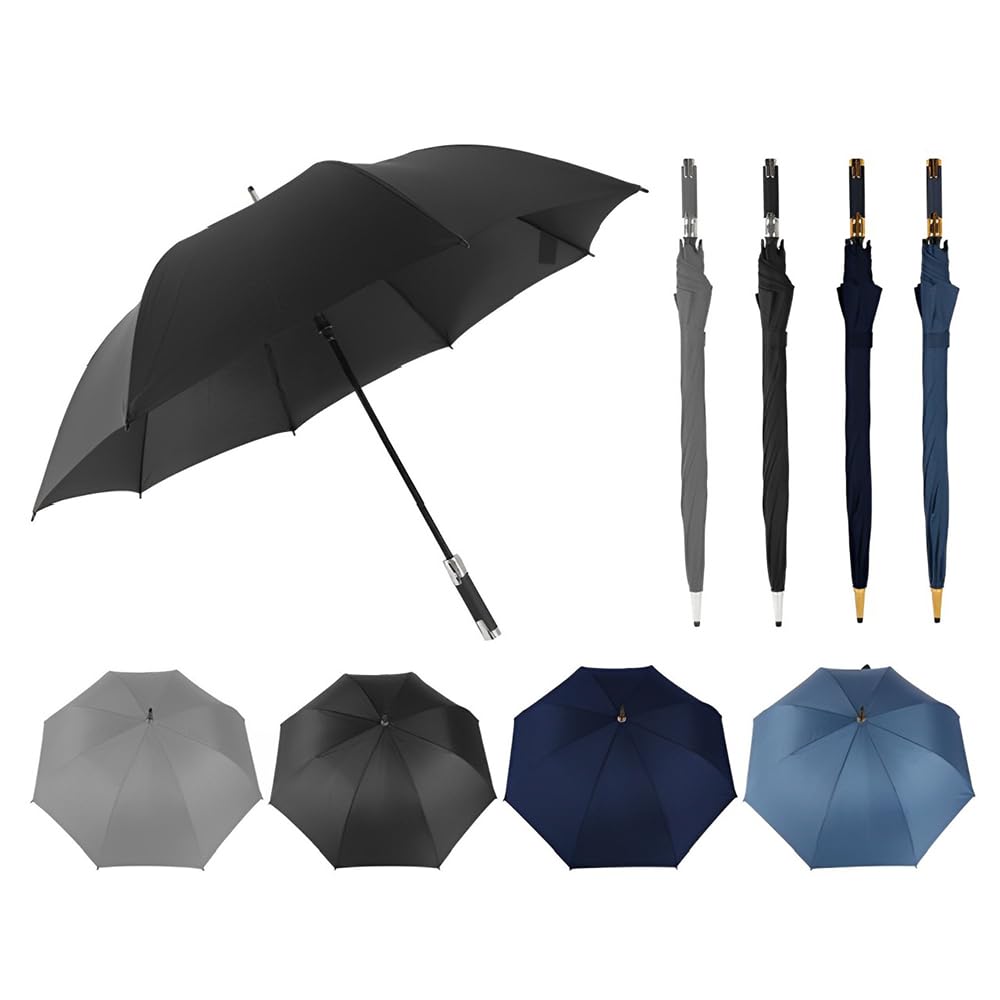 ANGIXGolf Umbrella 94cm, Windproof, Extra Large Oversized Umbrella with Straight Handle, Rainproof with UV Protection, Automatic Open, Wind Resistant Stick Umbrellas for Women & Men (Black)