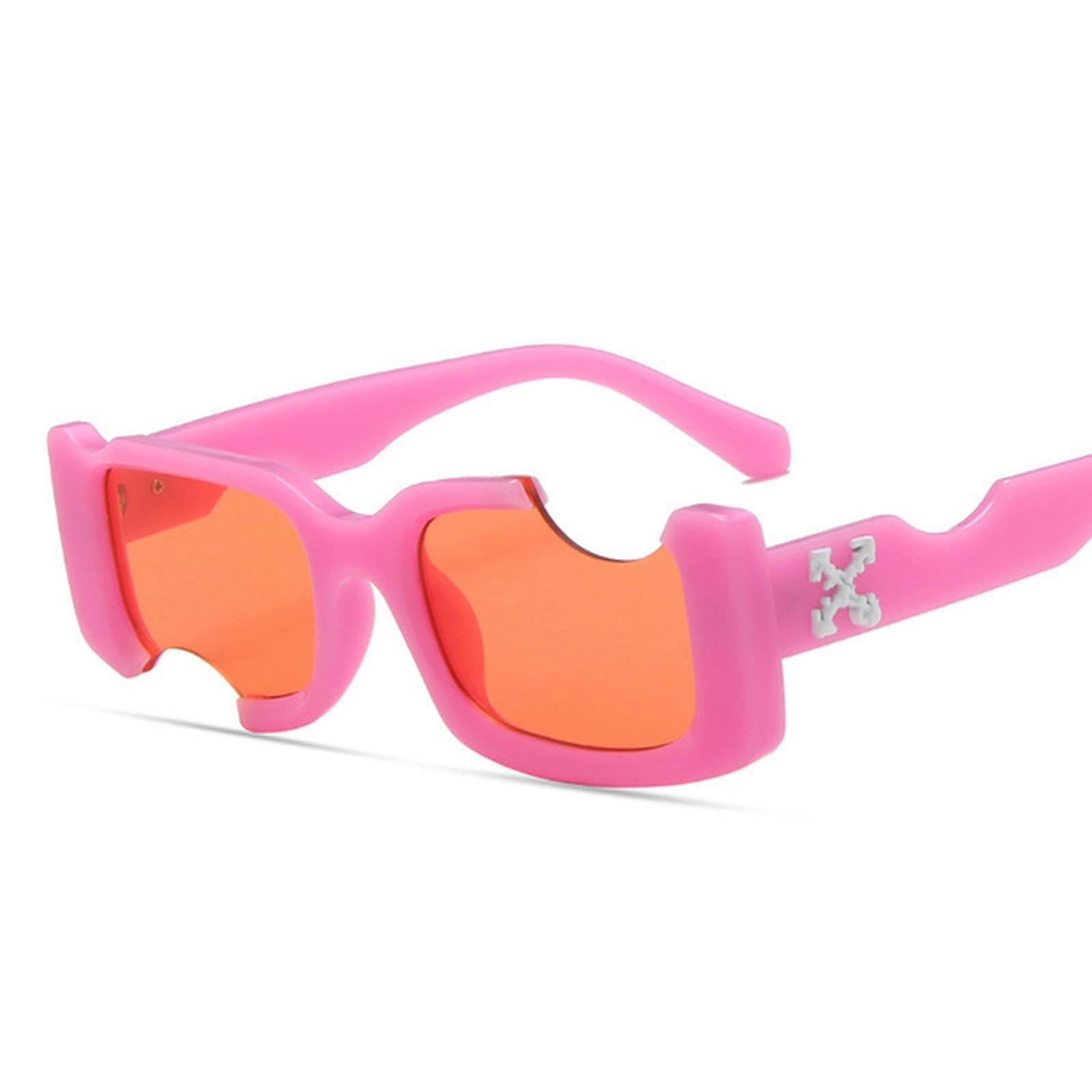 NOGRAX Okulary hip-hopowe kwadratowe okulary przeciwsłoneczne kobiety mężczyźni z wycięciem otwór design białe okulary przeciwsłoneczne niebieskie okulary vintage