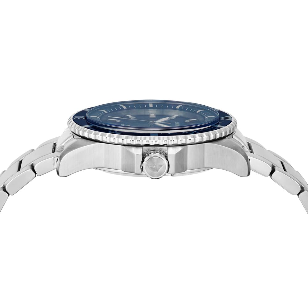 Emporio Armani Herren 42MM Silberfarbene Edelstahluhr, AR11697
